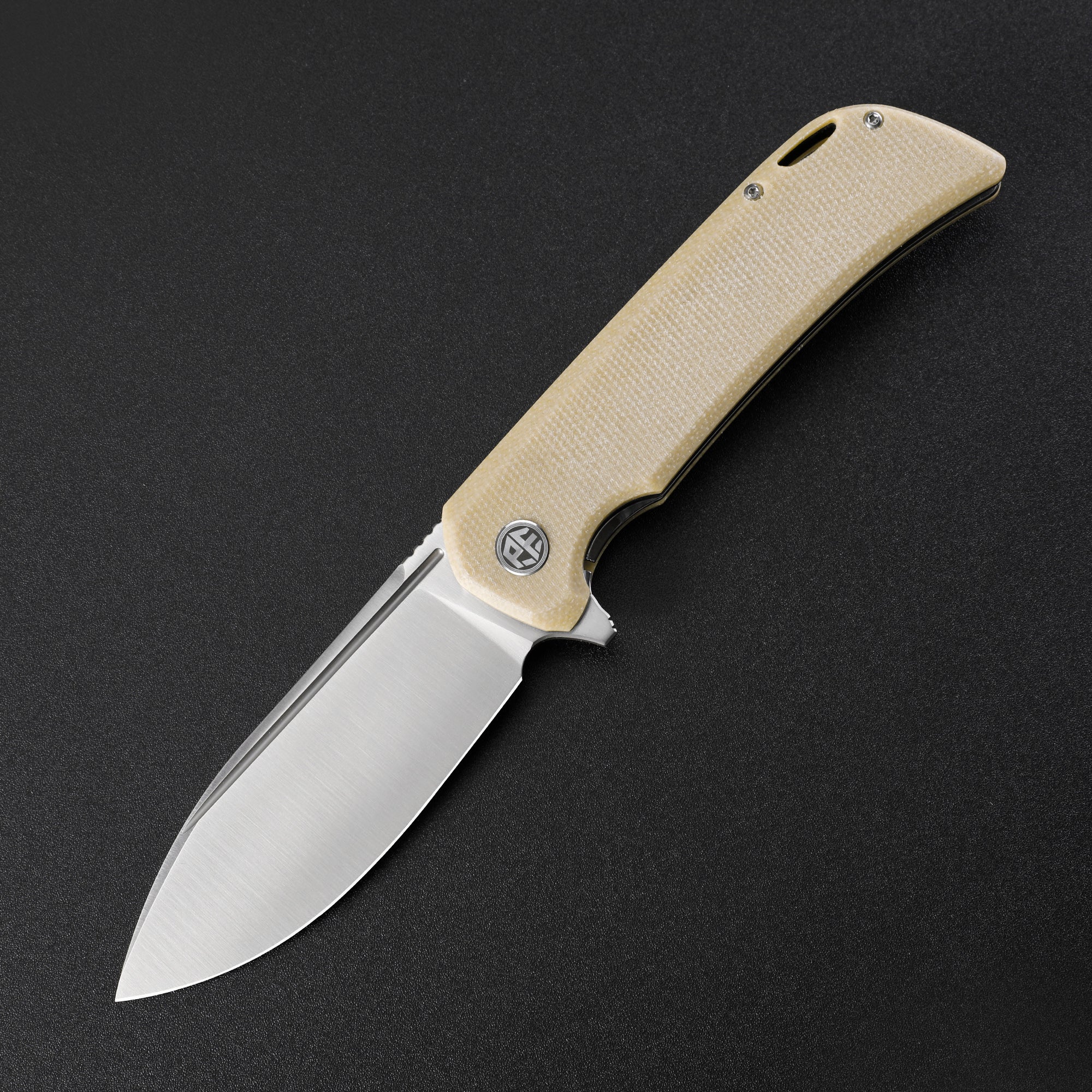 Petrified Fish PFB05 Tunny , 3.86" 14C28N Steel Blade, G10/Micarta Handle, Flipper Liner lock Folding knife