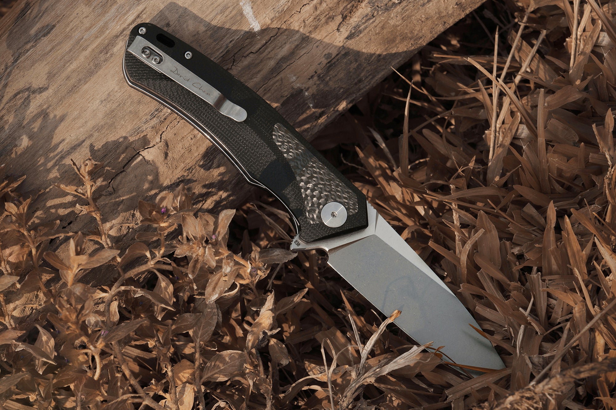 Petrified fish PF838C D2 steel flipper folding knives G10+Carbon fiber handle camping tool