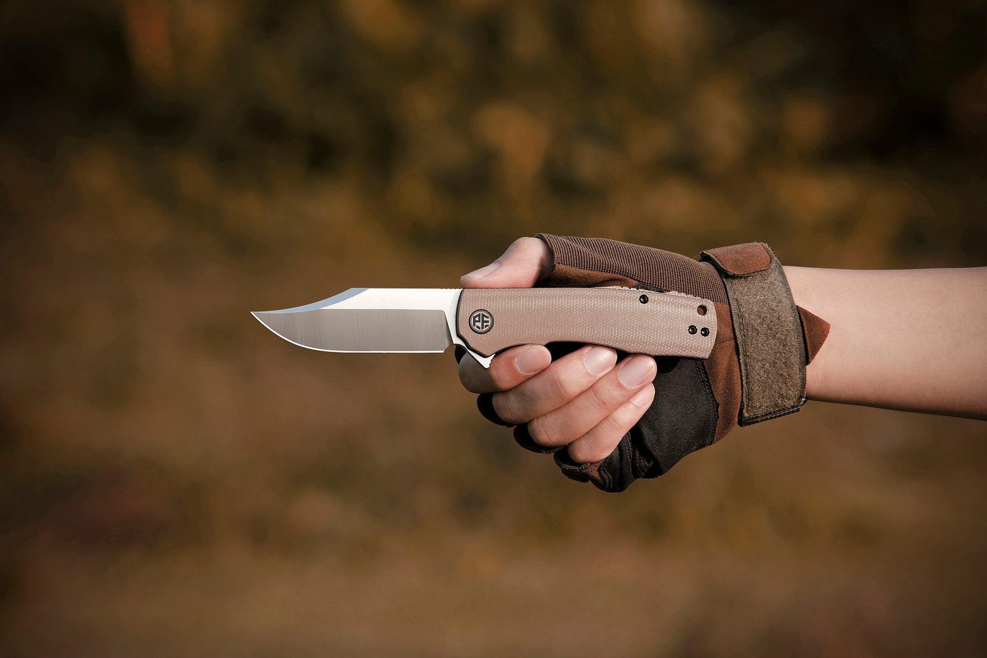 Petrified Fish PFP03 Victor ,3.58" K110 Satin Blade,140g Micarta Handle Flipper Liner lock Folding knife