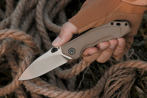 Petrified Fish PFP04 Havrog ,3.15" K110 Stonewashed Blade, 127g Micarta Handle Thumb Stud Liner lock Folding knife